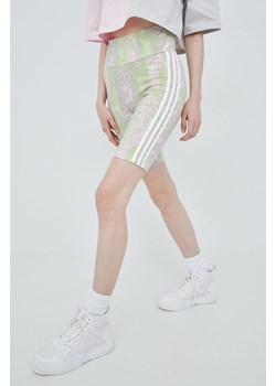 adidas Originals szorty HT5967 damskie wzorzyste high waist HT5967-CLPINK ze sklepu PRM w kategorii Szorty - zdjęcie 161399434