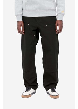 Carhartt WIP spodnie bawełniane Double Knee Pant kolor czarny proste I031501-BLACK ze sklepu PRM w kategorii Spodnie męskie - zdjęcie 161400232