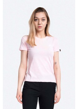 Alpha Industries t-shirt bawełniany Basic T Logo Wmn kolor różowy 196054.491-ROZOWY ze sklepu PRM w kategorii Bluzki damskie - zdjęcie 161400250