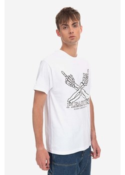 PLEASURES t-shirt bawełniany Dont Care T-shirt kolor biały z nadrukiem P23SP051-WHITE ze sklepu PRM w kategorii T-shirty męskie - zdjęcie 161400424