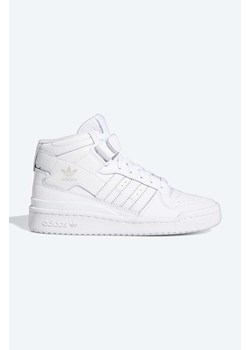 adidas Originals sneakersy skórzane Forum Mid J FZ2086 kolor biały ze sklepu PRM w kategorii Buty sportowe damskie - zdjęcie 161400573