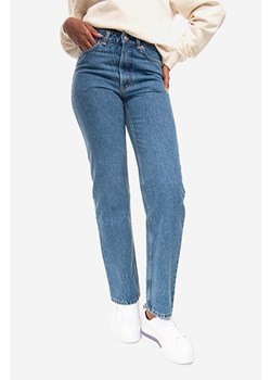 Wood Wood jeansy bawełniane Ilo Rigid Denim high waist 12231305.7051-MEDIUMR ze sklepu PRM w kategorii Jeansy damskie - zdjęcie 161400690