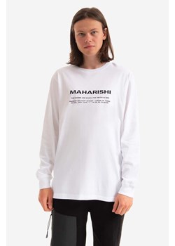 Maharishi longsleeve bawełniany Miltype Embroidered L/S T-Shirt kolor biały z nadrukiem 9754.WHITE-WHITE ze sklepu PRM w kategorii T-shirty męskie - zdjęcie 161400760