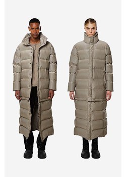 Rains kurtka Extra Long Puffer Coat 1536 kolor brązowy zimowa 1536.VELVETTAUPE ze sklepu PRM w kategorii Kurtki damskie - zdjęcie 161400853