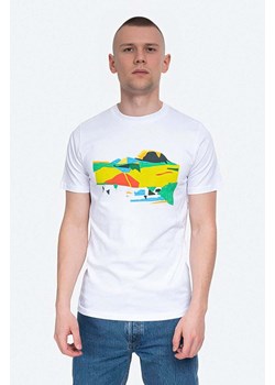 Norse Projects t-shirt bawełniany x Jeremie Fischer kolor biały wzorzysty N01.0508.0001-0001 ze sklepu PRM w kategorii T-shirty męskie - zdjęcie 161401382