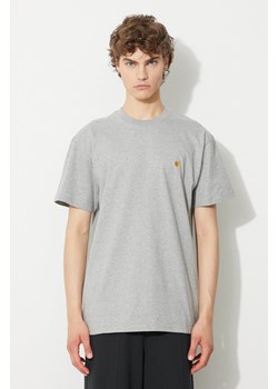 Carhartt WIP t-shirt bawełniany kolor szary gładki I026391.Grey.H-Grey.Heat ze sklepu PRM w kategorii T-shirty męskie - zdjęcie 161401434