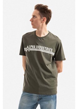 Alpha Industries t-shirt bawełniany kolor zielony wzorzysty 126505.142-ZIELONY ze sklepu PRM w kategorii T-shirty męskie - zdjęcie 161401484