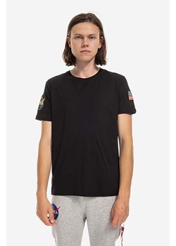 Alpha Industries t-shirt bawełniany NASA kolor czarny z aplikacją 176506.03-CZARNY ze sklepu PRM w kategorii T-shirty męskie - zdjęcie 161401510