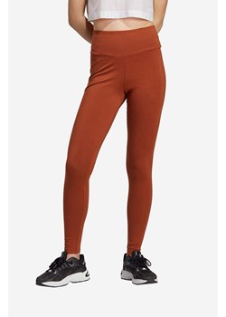 adidas Originals legginsy damskie kolor brązowy gładkie IL9623-BRAZOWY ze sklepu PRM w kategorii Spodnie damskie - zdjęcie 161402571