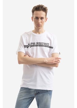 Alpha Industries t-shirt bawełniany  T kolor biały z nadrukiem 126505 92 126505.92-BIALY ze sklepu PRM w kategorii T-shirty męskie - zdjęcie 161402621