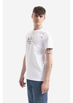 A.P.C. t-shirt bawełniany Tony kolor biały z nadrukiem COEAV.H26082-WHITE ze sklepu PRM w kategorii T-shirty męskie - zdjęcie 161402632
