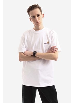 Carhartt WIP t-shirt bawełniany S/S American Script kolor biały z aplikacją I029956.WHITE ze sklepu PRM w kategorii T-shirty męskie - zdjęcie 161402731