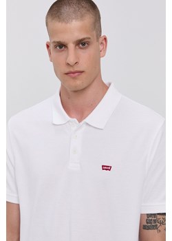 Levi's Polo męskie kolor biały gładki 35883.0003-Neutrals ze sklepu PRM w kategorii T-shirty męskie - zdjęcie 161402854