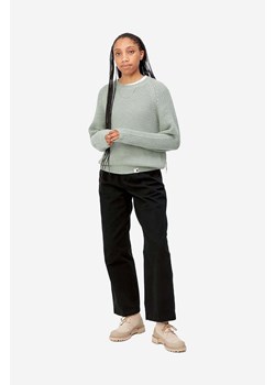 Carhartt WIP spodnie bawełniane Cara kolor czarny szerokie high waist I029802-BLACK ze sklepu PRM w kategorii Spodnie damskie - zdjęcie 161403370