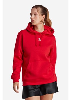adidas Originals bluza Adicolor damska kolor czerwony z kapturem gładka IA6416-CZERWONY ze sklepu PRM w kategorii Bluzy damskie - zdjęcie 161403943