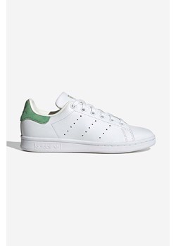 adidas Originals sneakersy skórzane HQ1854 Stan Smith J kolor biały ze sklepu PRM w kategorii Buty sportowe damskie - zdjęcie 161404051