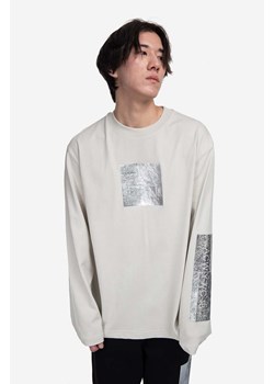 A-COLD-WALL* longsleeve bawełniany Foil Grid LS T-Shirt kolor szary z nadrukiem ACWMTS111-BONE ze sklepu PRM w kategorii T-shirty męskie - zdjęcie 161404361