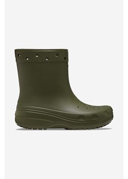 Crocs kalosze Classic Rain Boot kolor zielony 208363 ze sklepu PRM w kategorii Buty zimowe męskie - zdjęcie 161404500