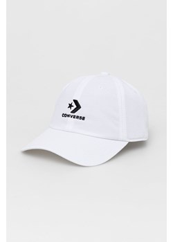 Converse czapka kolor biały z aplikacją 10022131.A02-White ze sklepu PRM w kategorii Czapki z daszkiem damskie - zdjęcie 161404541