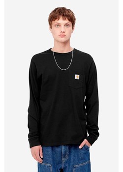 Carhartt WIP longsleeve bawełniany kolor czarny gładki I030437.BLACK-BLACK ze sklepu PRM w kategorii T-shirty męskie - zdjęcie 161405060