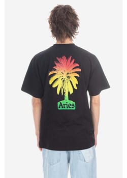 Aries t-shirt bawełniany kolor czarny z nadrukiem Aries Palm SS Tee AR60004 BLACK AR60004-BLACK ze sklepu PRM w kategorii T-shirty męskie - zdjęcie 161405074