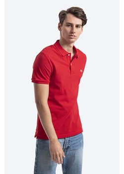 Lacoste polo bawełniane PH4012 240 kolor czerwony gładki PH4012.240-240 ze sklepu PRM w kategorii T-shirty męskie - zdjęcie 161405151