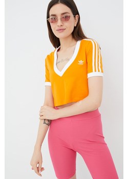 adidas Originals t-shirt Adicolor HC2029 damski kolor pomarańczowy HC2029-BORANG ze sklepu PRM w kategorii Bluzki damskie - zdjęcie 161405901