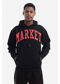 Market bluza bawełniana męska kolor czarny z kapturem z nadrukiem 397000194-16 ze sklepu PRM w kategorii Bluzy męskie - zdjęcie 161406193