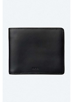 A.P.C. portfel skórzany kolor czarny PXAWV.H63153-BLACK ze sklepu PRM w kategorii Portfele męskie - zdjęcie 161406202