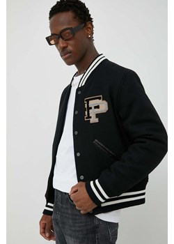 Filling Pieces kurtka bomber wełniana Varsity Jacket kolor czarny przejściowa oversize 81422201863 ze sklepu PRM w kategorii Kurtki damskie - zdjęcie 161406424