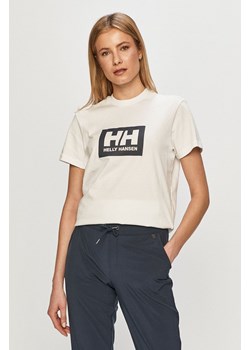 Helly Hansen T-shirt bawełniany kolor biały z nadrukiem 53285-096 ze sklepu PRM w kategorii T-shirty męskie - zdjęcie 161406904