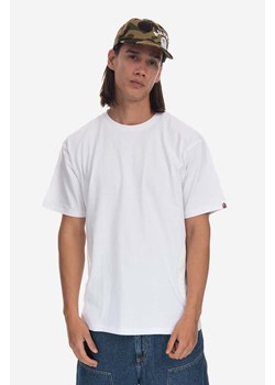 A Bathing Ape t-shirt bawełniany kolor biały gładki 001TEI701009M-WHITE ze sklepu PRM w kategorii T-shirty męskie - zdjęcie 161407051