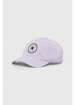 Converse czapka z daszkiem kolor fioletowy z aplikacją 10022134.A22-VaporViole ze sklepu PRM w kategorii Czapki z daszkiem damskie - zdjęcie 161407143
