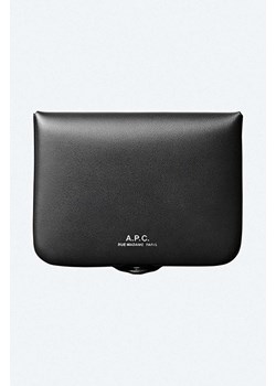 A.P.C. portfel skórzany Josh Coin-Purse kolor czarny PXAWV.H63176-BLACK ze sklepu PRM w kategorii Portfele męskie - zdjęcie 161407472