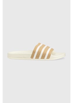 adidas Originals klapki Adilette GY2102 męskie kolor beżowy GY2102-MAGBEI/WHT ze sklepu PRM w kategorii Klapki męskie - zdjęcie 161408250