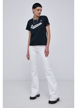 Converse T-shirt bawełniany kolor czarny 10021940.A02.001-001 ze sklepu PRM w kategorii Bluzki damskie - zdjęcie 161408672