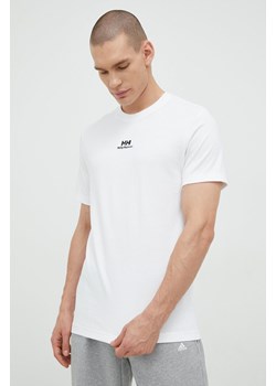 Helly Hansen t-shirt bawełniany YU PATCH T-SHIRT kolor biały z aplikacją 53391 ze sklepu PRM w kategorii T-shirty męskie - zdjęcie 161408673