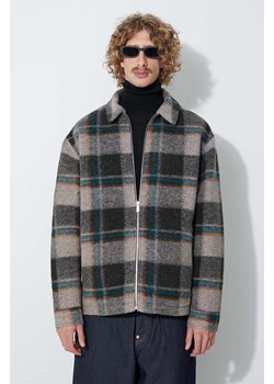 Filling Pieces kurtka z domieszką wełny Flannel kolor szary przejściowa 60622209927 ze sklepu PRM w kategorii Kurtki męskie - zdjęcie 161408820