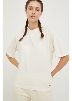 Reebok Classic t-shirt bawełniany kolor beżowy HH9704-NONDYE ze sklepu PRM w kategorii Bluzki damskie - zdjęcie 161408873