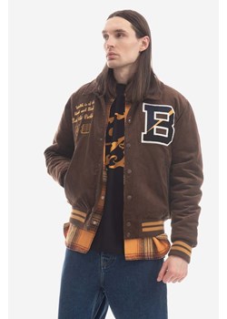Billionaire Boys Club kurtka bomber Corduroy Collared Varsity Jacket męski kolor brązowy przejściowa B22402-BROWN ze sklepu PRM w kategorii Kurtki męskie - zdjęcie 161409003