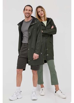 Rains kurtka 12020 Long Jacket kolor zielony przejściowa 12020.03-Green ze sklepu PRM w kategorii Kurtki damskie - zdjęcie 161409103