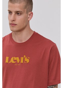 Levi's T-shirt bawełniany kolor czerwony z nadrukiem 16143.0318-Reds ze sklepu PRM w kategorii T-shirty męskie - zdjęcie 161409392
