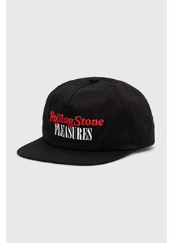 PLEASURES czapka z daszkiem bawełniana kolor czarny z aplikacją ze sklepu PRM w kategorii Czapki z daszkiem damskie - zdjęcie 161409690