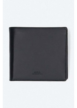 A.P.C. portfel skórzany New Portefeuille kolor czarny PXAWV.H63340-BLACK ze sklepu PRM w kategorii Portfele damskie - zdjęcie 161410303