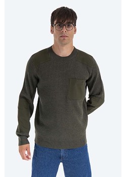 A.P.C. sweter wełniany męski kolor zielony lekki WVBAK.H23052-KHAKI ze sklepu PRM w kategorii Swetry męskie - zdjęcie 161410424
