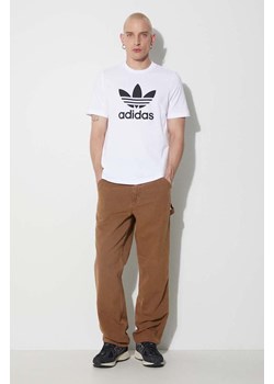 adidas Originals t-shirt bawełniany Adicolor Classics Trefoil Tee kolor biały z nadrukiem IA4816-WHITE ze sklepu PRM w kategorii T-shirty męskie - zdjęcie 161410534