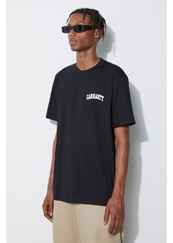 Carhartt WIP t-shirt bawełniany University Script kolor czarny z nadrukiem I028991-BUTTERCUP/ ze sklepu PRM w kategorii T-shirty męskie - zdjęcie 161410542