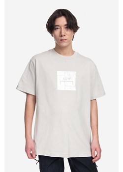 A-COLD-WALL* t-shirt bawełniany Foil Grid SS T-Shirt kolor szary z nadrukiem ACWMTS110-BONE ze sklepu PRM w kategorii T-shirty męskie - zdjęcie 161410572