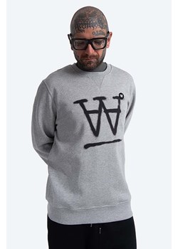 Wood Wood bluza bawełniana Tye Sweatshirt męska kolor szary z aplikacją 10135606.2424-GREYMEL ze sklepu PRM w kategorii Bluzy męskie - zdjęcie 161410652