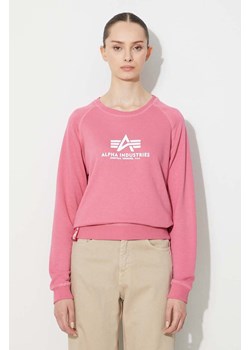 Alpha Industries bluza New Basic Sweater Wmn męska kolor różowy ze sklepu PRM w kategorii Bluzy męskie - zdjęcie 161410663